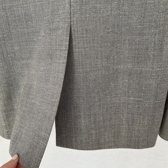 Alan Flusser Sport Coat Men 44 Short Gray Wool Linen Herringbone Classic Office - Picture 14 of 16
